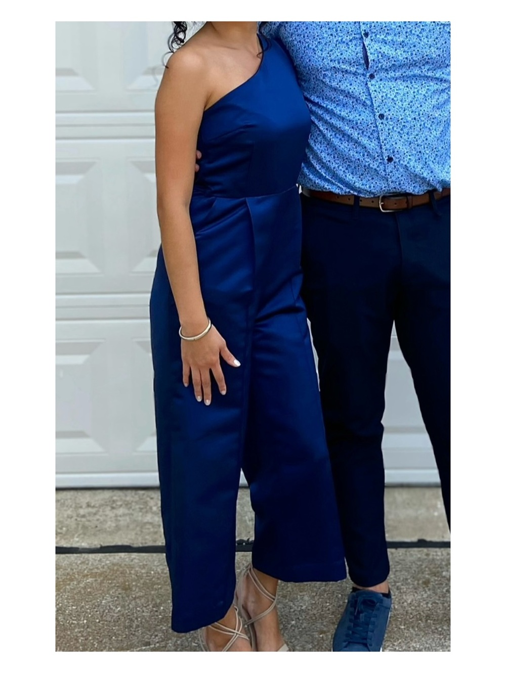 Asymmetric One-Shoulder Navy Jumpsuit
